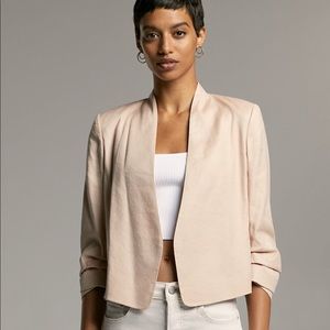 NWT Babaton Power Short Linen Blazer, Pink Prima,2